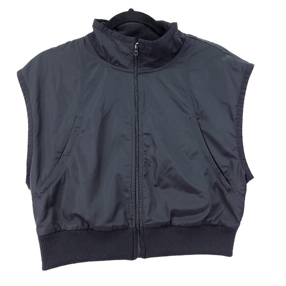 Alo Yoga Black In Motion Fleece-Lined Zip Cropped Vest Size Medium Women’s - Picture 2 of 10